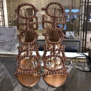 JIMMY CHOO - Leja 100 Tea Rose and Copper Metallic